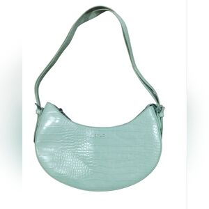 Keily Cocodrille Light Blue Cresent- Shapped Shoulder Bag
